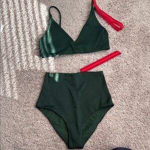Left On Friday Green Bikini Set. Sunday top and Hi Tide Bottom. NWT